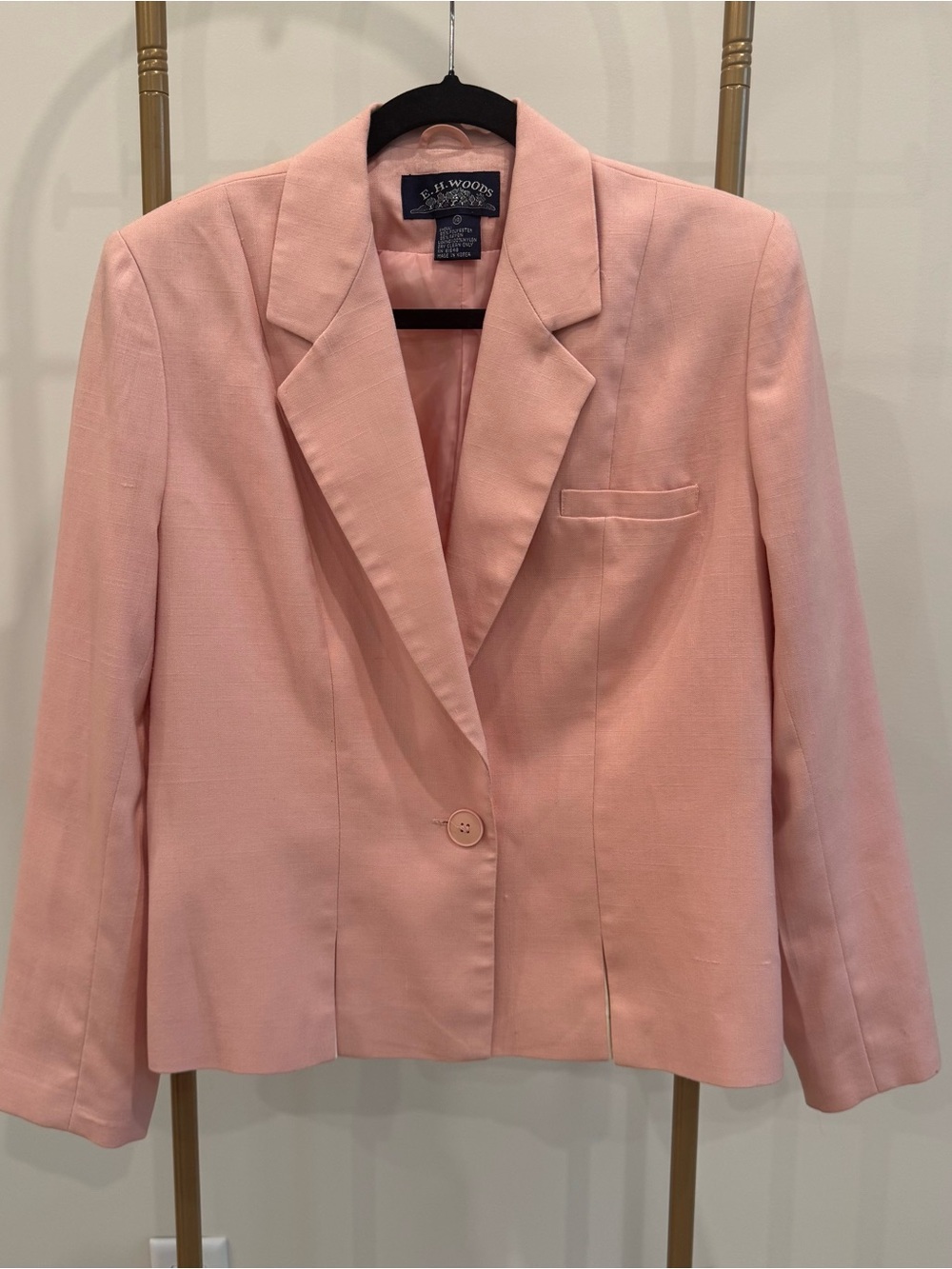 Vintage E.H. Woods Pink Single-Button Blazer